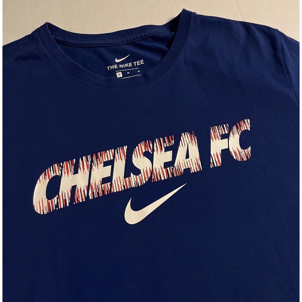 Nike Chelsea FC Soccer Premier League Blue OFFICIAL T-Shirt MEDIUM England UK